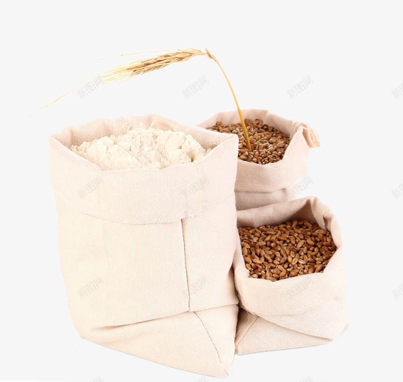 一袋面粉两袋麦子一枝麦穗png免抠素材_88icon https://88icon.com 布袋 面粉 麦子 麦穗 麦粒