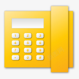 黄色电话机图标图标