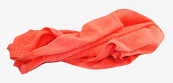 红色凌乱的吸水毛巾清洁用品实物素材