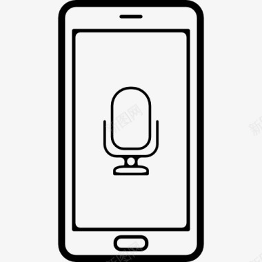 麦克风语音工具MIC标志在手机屏幕图标图标