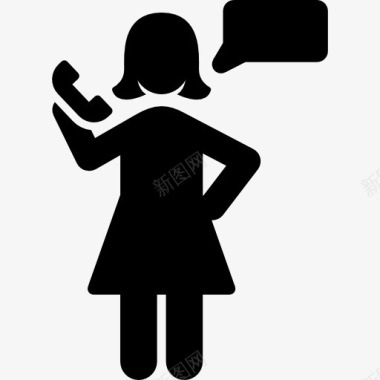 女人讲电话图标图标
