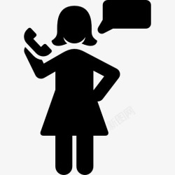 谈话的女人女人讲电话图标高清图片