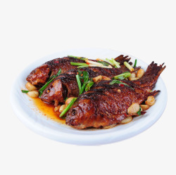 产品实物三条红烧鲫鱼素材