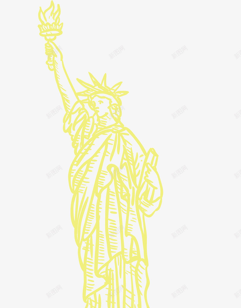 纽约自由女神像地标png免抠素材_88icon https://88icon.com 世界性地标 卡通 卡通风格 纽约 纽约地标 自由女神像