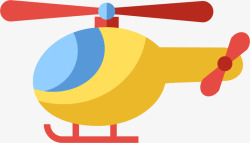 儿童玩具黄色直升机素材