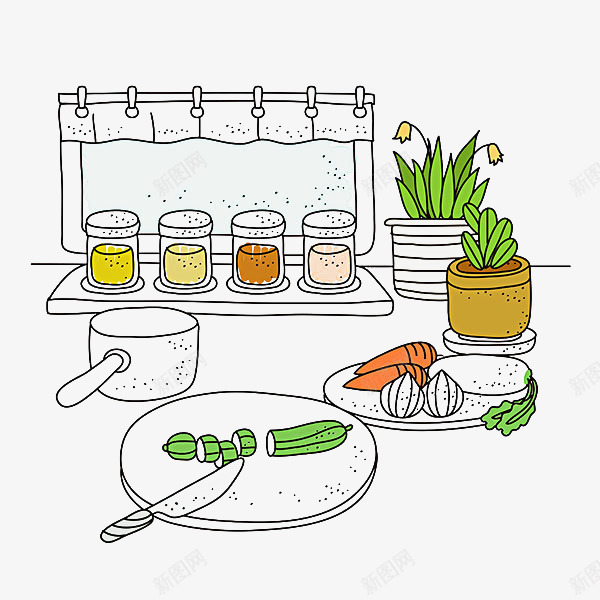 香料和蔬菜的插图png免抠素材_88icon https://88icon.com 厨房 插图 蔬菜 香料
