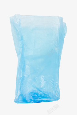 蓝色空的塑料袋子实物素材
