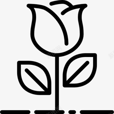 自然生长的植物玫瑰图标图标