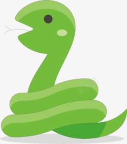 蛇年插画绿色小蛇卡通插画矢量图高清图片