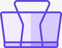 紫色手绘圆角夹子元素矢量图素材