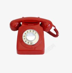 摇杆复古红色电话机高清图片