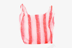红白色间隔的塑料袋子实物素材