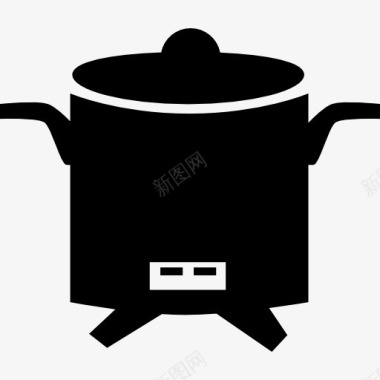 覆盖高大的厨房锅与盖图标图标