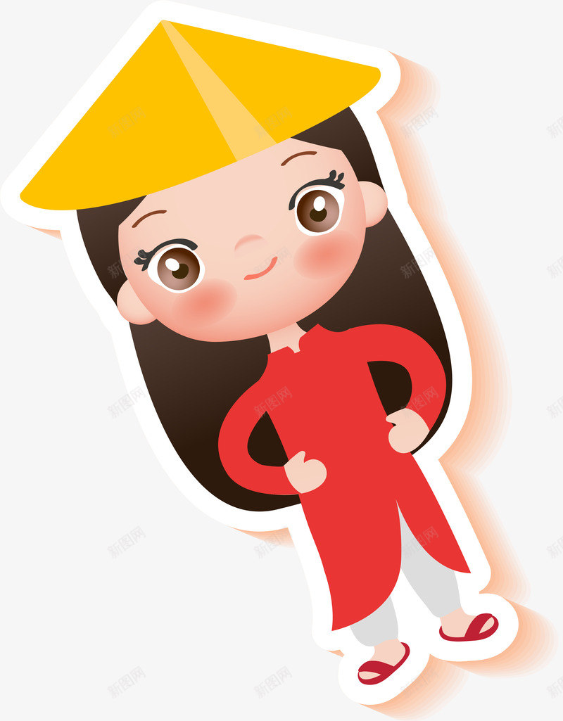 红色卡通民族风女孩png免抠素材_88icon https://88icon.com 卡通 女孩 姑娘 民族风 童趣 红色 装饰图案