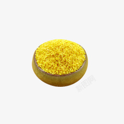 一碗金黄的有机小米素材
