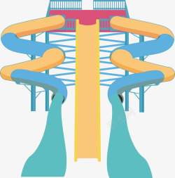 水上滑梯水上乐园立体滑滑梯高清图片
