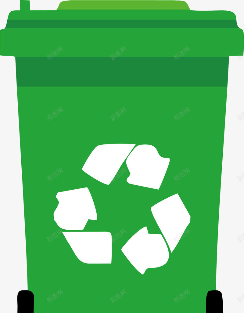 绿色扁平生态垃圾桶png免抠素材_88icon https://88icon.com 三角 世界环境日 回收 循环 扁平垃圾桶 环保 生态循环 绿色垃圾桶 自然