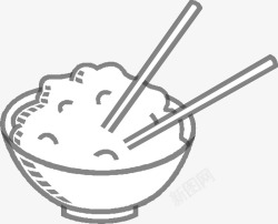 大米饭筷子素材