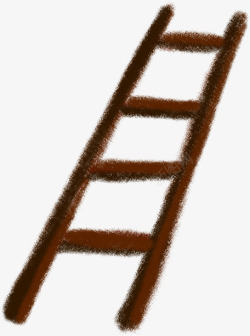 手绘开学季棕色梯子素材