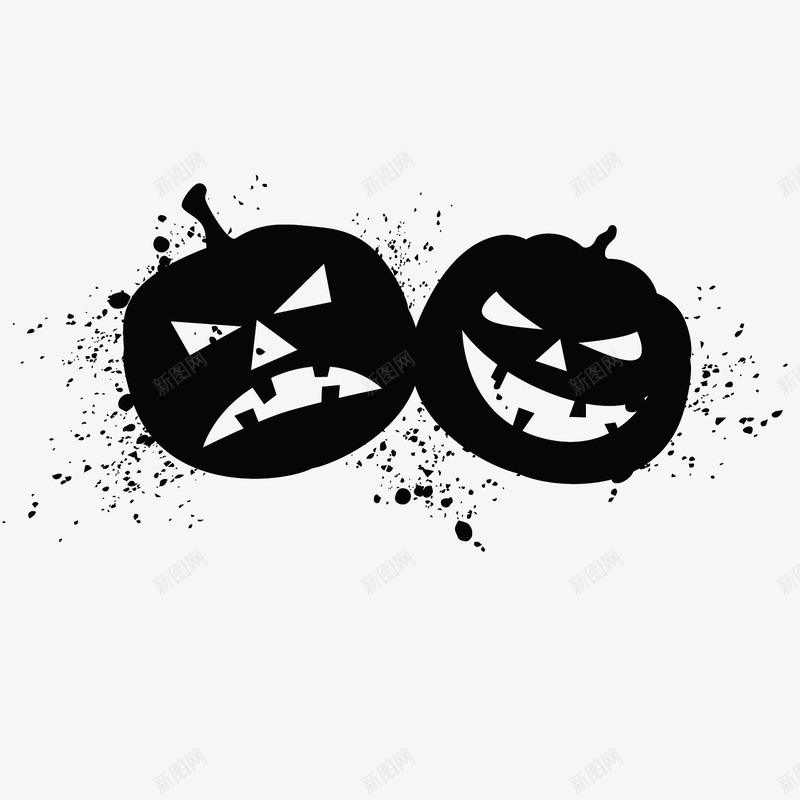 2个恐怖万圣节南瓜头png免抠素材_88icon https://88icon.com halloween 万圣夜 万圣节 南瓜头 南瓜灯 墨