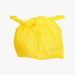 黄色收纳塑料袋子实物素材