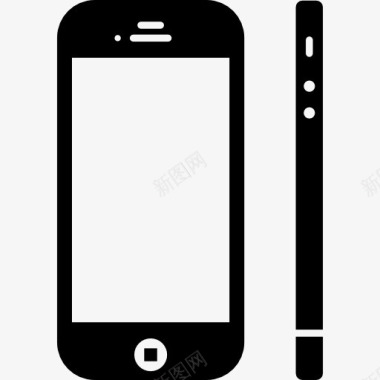 漂亮手机正面手机从两个角度正面和侧面图标图标