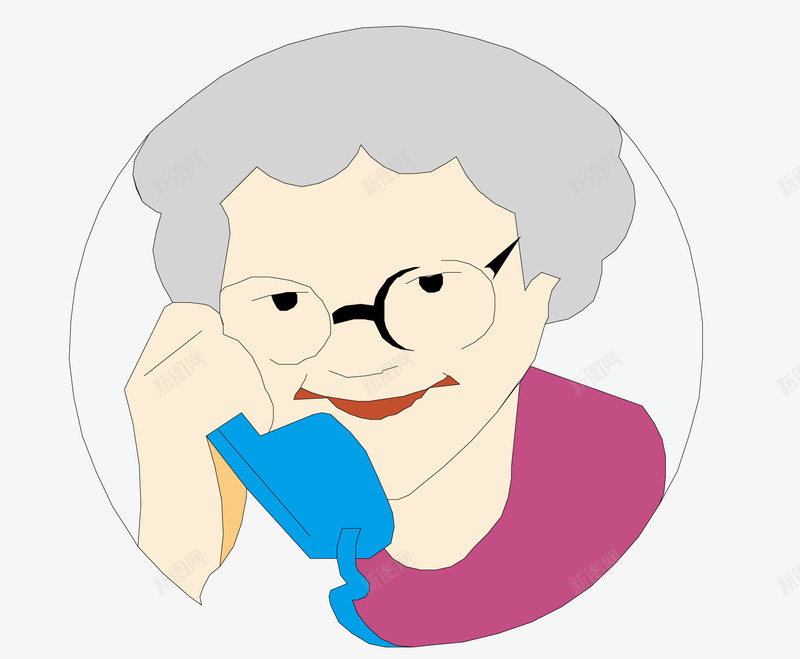 打电话的老奶奶png免抠素材_88icon https://88icon.com 打电话 电话 白发女人 矢量素材 老奶奶 老婆婆卡通 蓝色电话