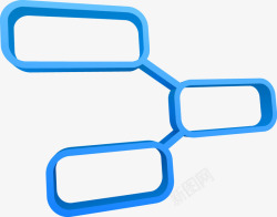 蓝色立体装饰框架矢量图素材