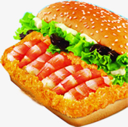 大虾汉堡食物肯德基素材