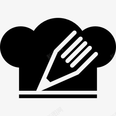 烹饪厨师帽用铅笔图标图标