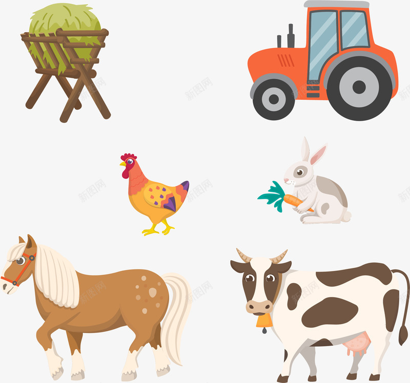 农场里的动物png免抠素材_88icon https://88icon.com 农场 动物 拖拉机 牲畜 生态 生态农业 鸡鸭牛羊马