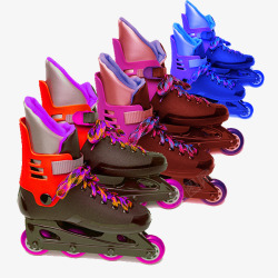 彩色时尚轮滑鞋素材