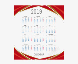 红色边框新年日历矢量图素材