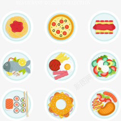 碟子的生蚝和筷子食物美味餐馆食物俯视图矢量图高清图片