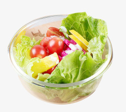 蔬菜沙拉玻璃碗素材