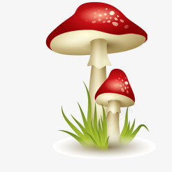 彩色手绘蘑菇食物元素矢量图素材