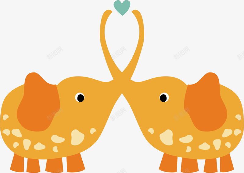 黄色卡通大象png免抠素材_88icon https://88icon.com 动漫大象 可爱大象 爱心小象 简约动物 装饰图案 黄色大象