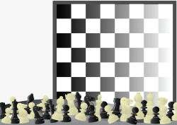 手绘黑白象棋格素材