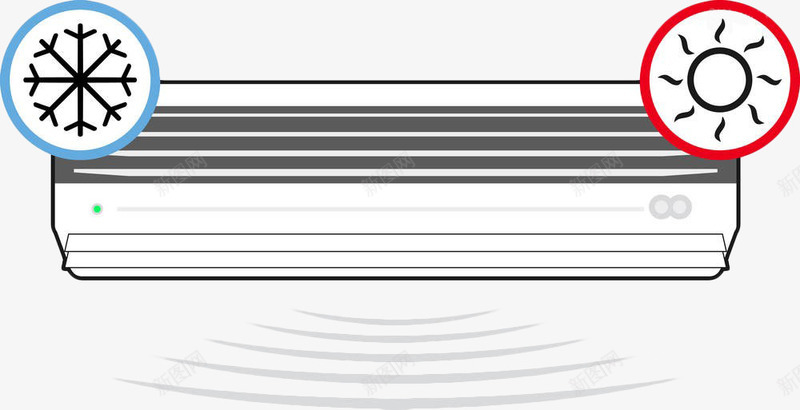 手绘冷暖空调风png免抠素材_88icon https://88icon.com 冷暖风 家电 手绘 标志 汽车空调 电器 空调风 风