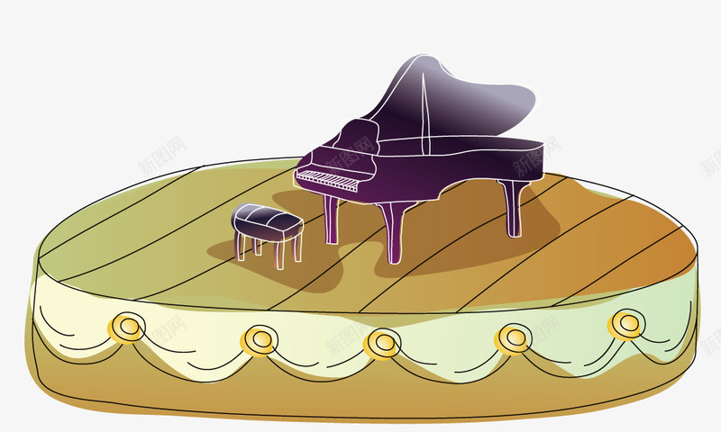 蛋糕上的钢琴矢量图ai免抠素材_88icon https://88icon.com 乐器 卡通 拟物化 蛋糕 钢琴 矢量图