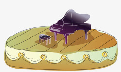 蛋糕上的钢琴矢量图素材