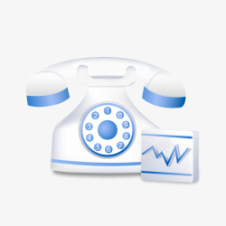 白色电话机背景图素材