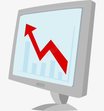 电脑屏幕和红色箭头图标图标