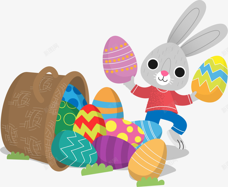复活节拿着彩蛋的兔子png免抠素材_88icon https://88icon.com 各式彩蛋 复活节 多彩彩蛋 打翻的彩蛋 拿着彩蛋的兔子 灰色兔子