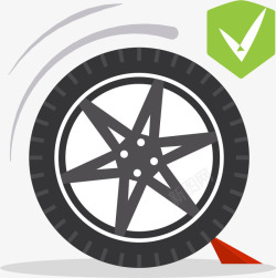 防磨轮胎扁平化卡通轮胎交通高清图片