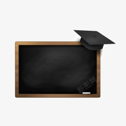 黑板与博士帽矢量图素材