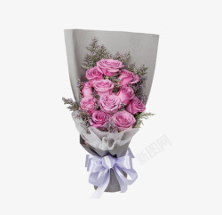 天然紫玫瑰花束素材