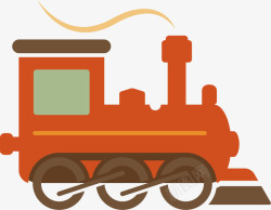 玩具火车头咖啡色扁平火车头高清图片