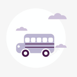 淡紫色卡通小车装饰图案素材