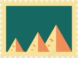 卡通旅游城市邮票埃及金字塔矢量图素材